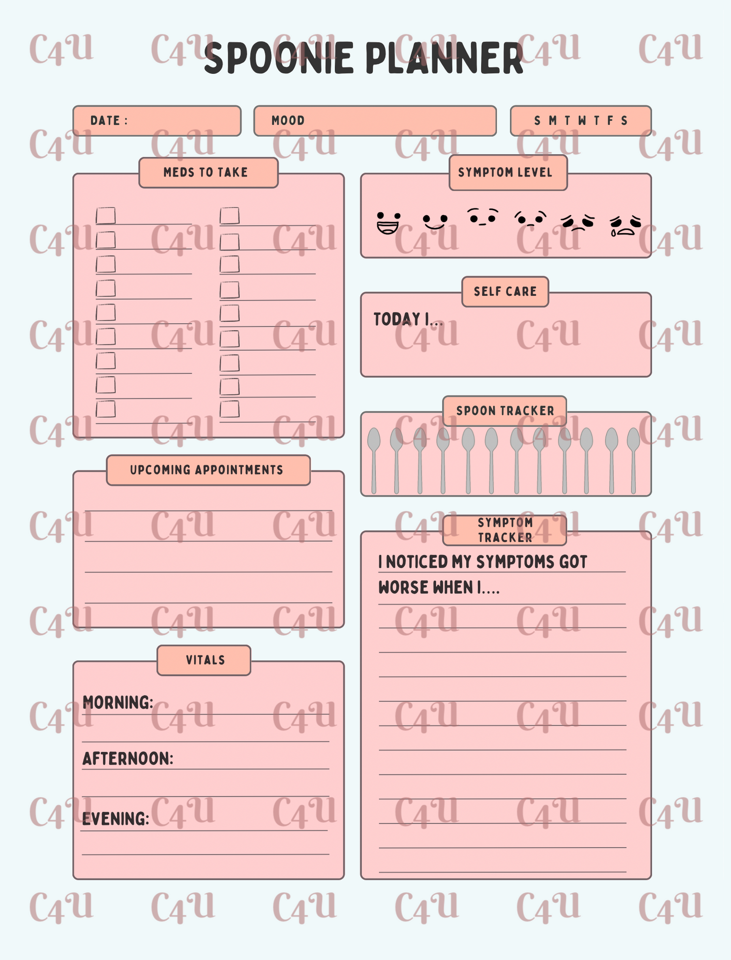 Spoonie Planner Digital Download