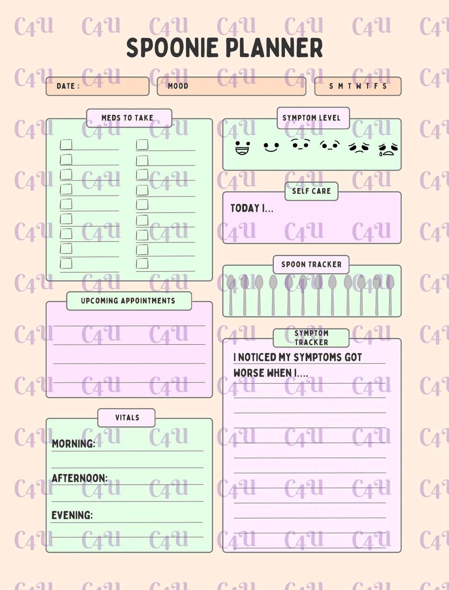 Spoonie Planner Digital Download