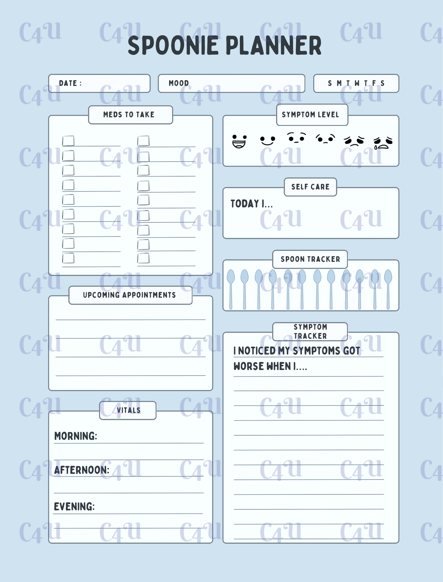 Spoonie Planner Digital Download