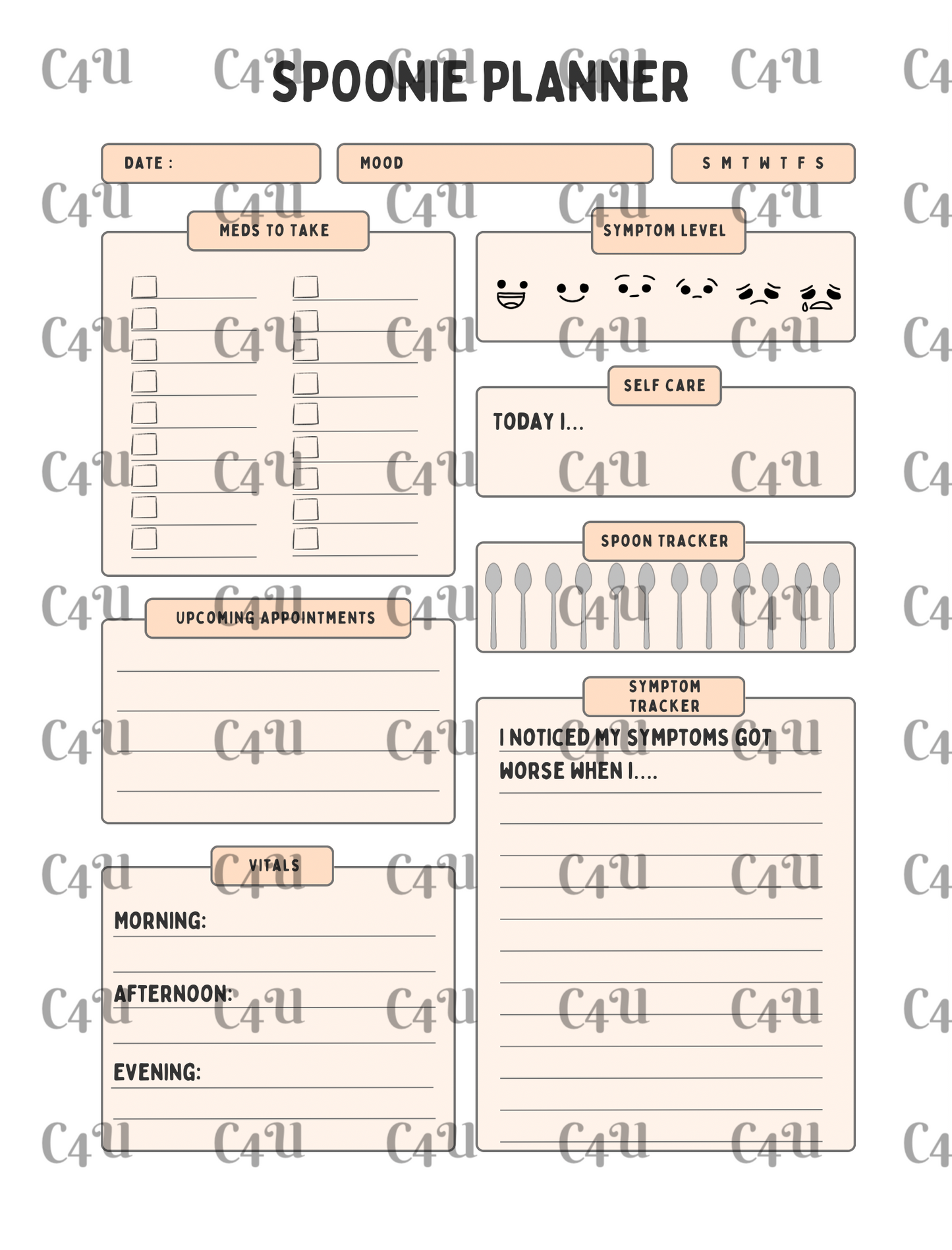 Spoonie Planner Digital Download