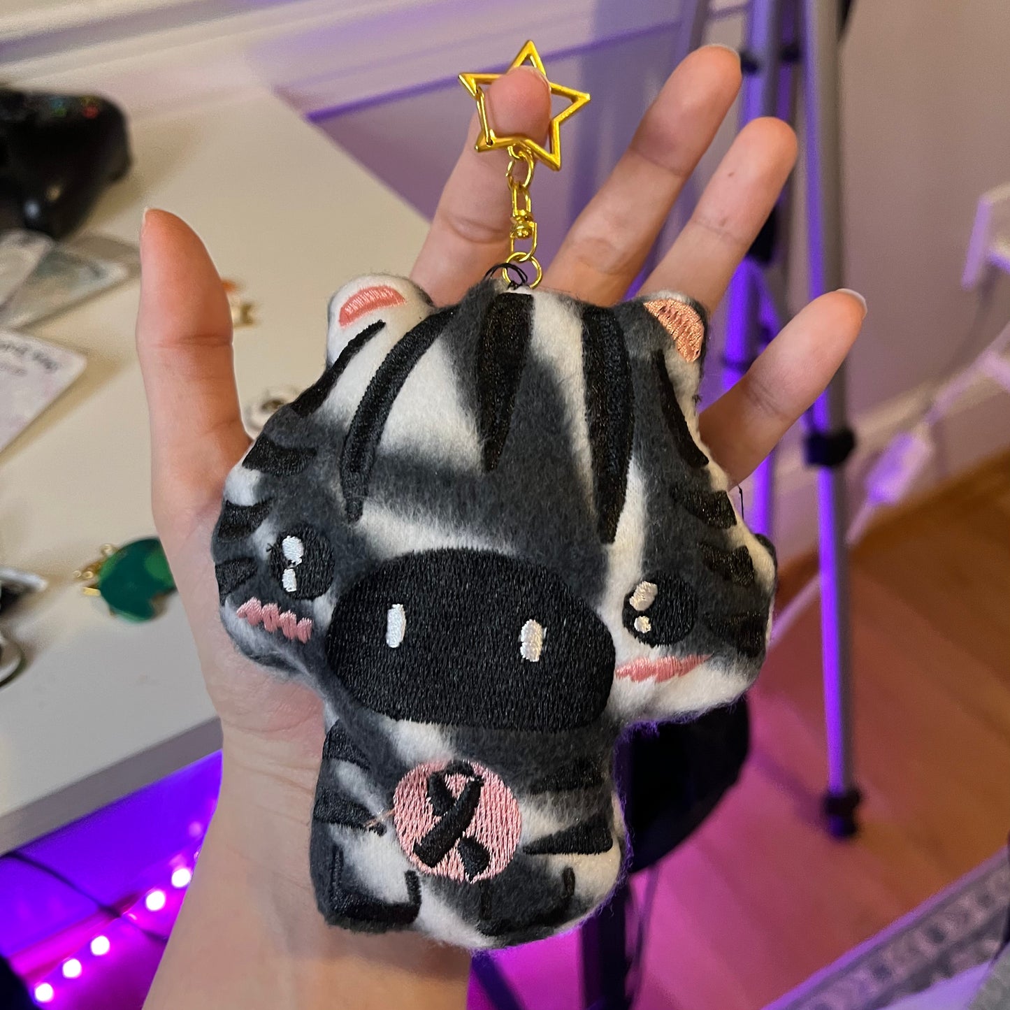 Zebra Keychain Plushie