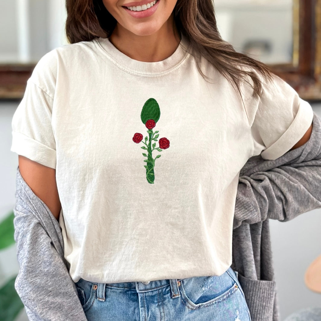 Embroidered Floral Spoon T shirt or Sweatshirt Chronic4Uapparel