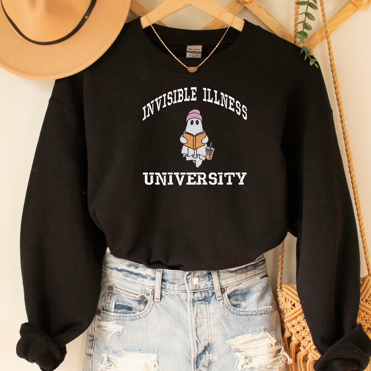 Invisible Illness University Crewneck Sweatshirt (embroidered)