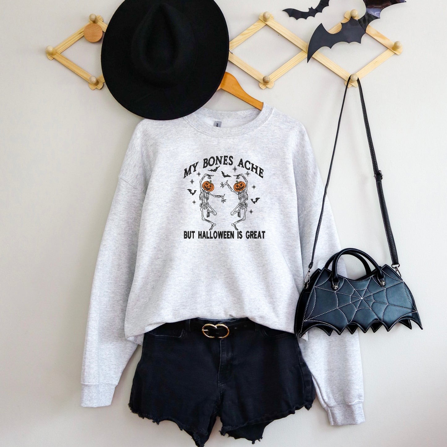 PRE-ORDER My Bones Ache but Halloween is Great Embroidered Crewneck Sweatshirt