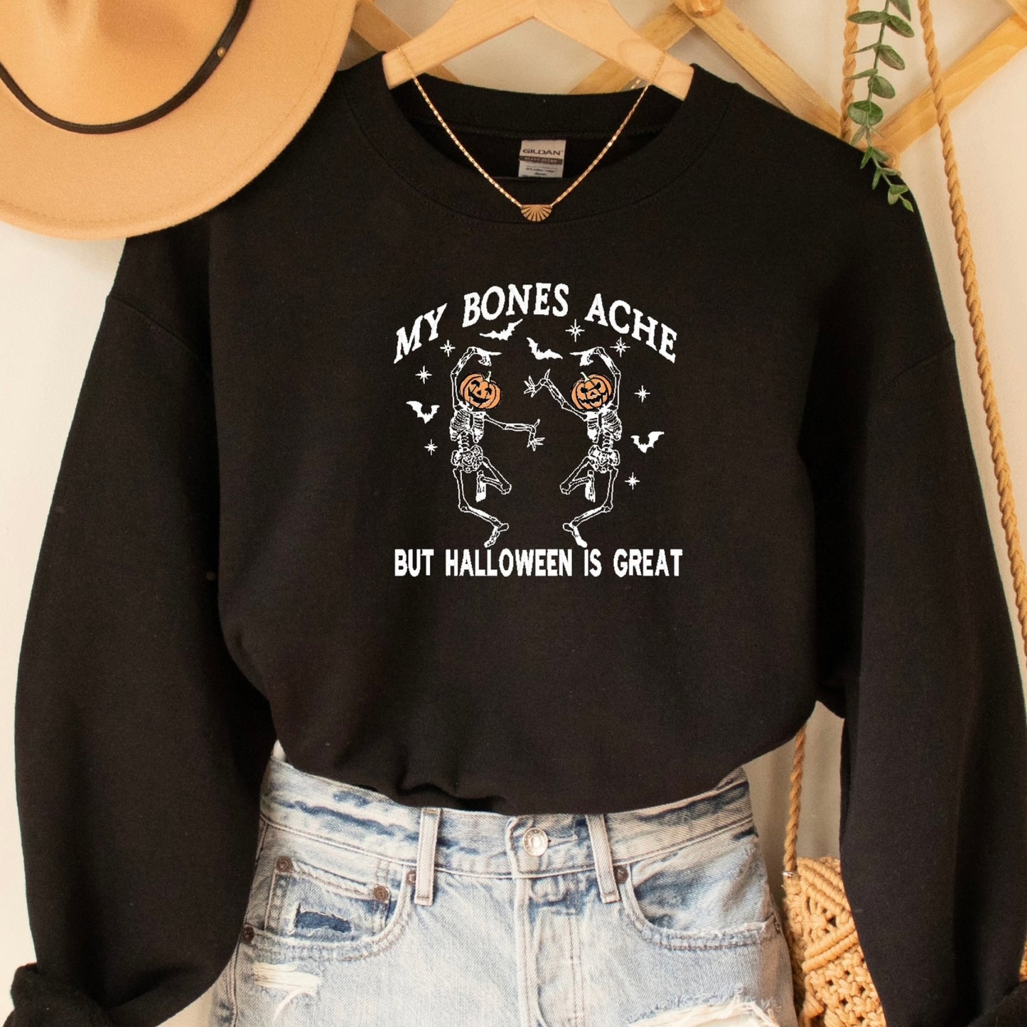 PRE-ORDER My Bones Ache but Halloween is Great Embroidered Crewneck Sweatshirt