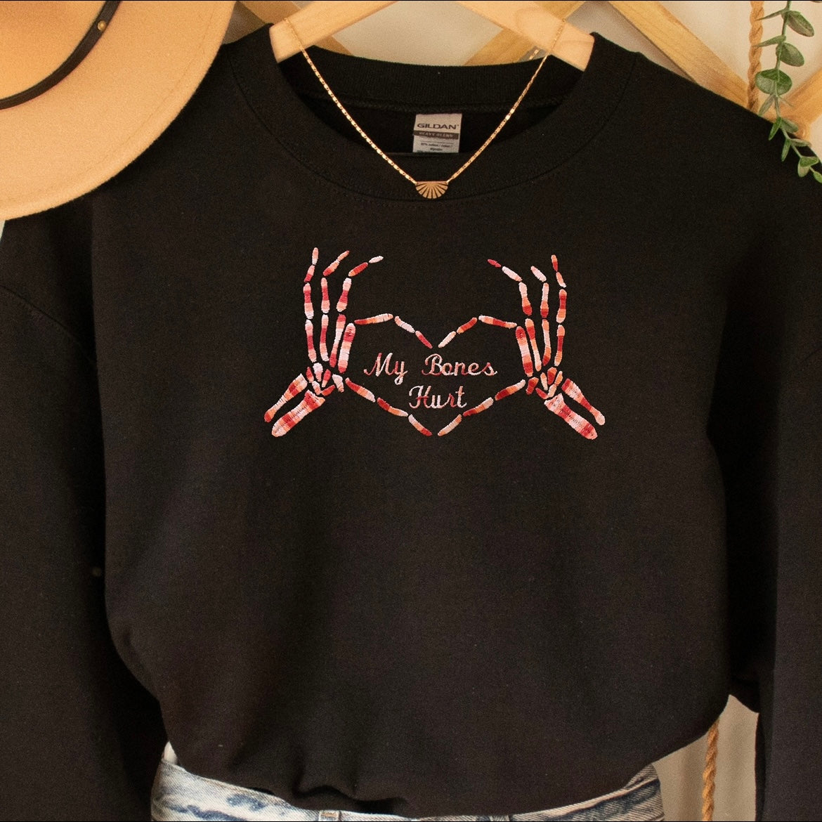 PRE-ORDER My Bones Hurt Embroidered Crewneck Sweatshirt