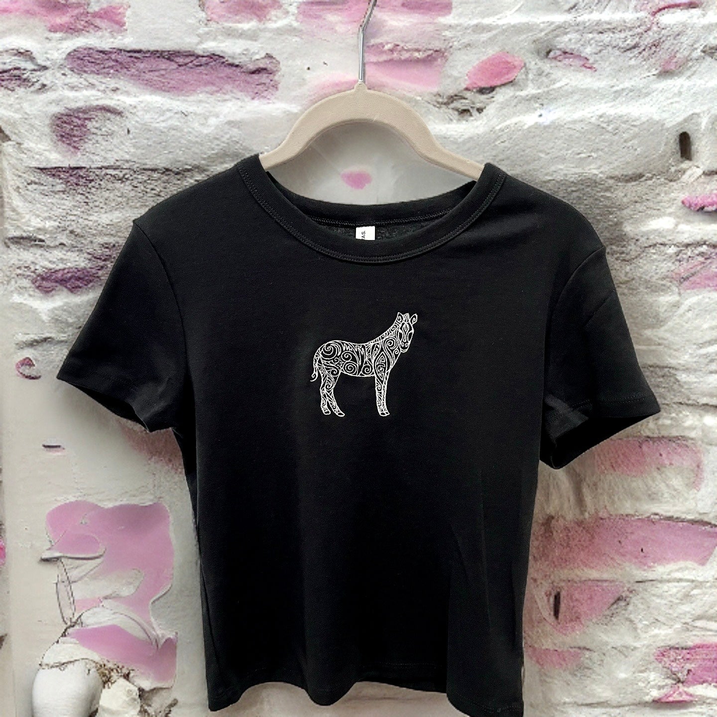 Embroidered Zebra Micro Ribbed Baby Tee