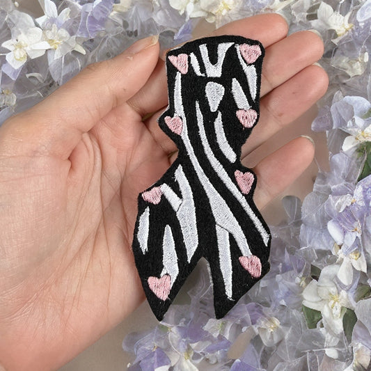 Zebra Ribbon Iron-on Patch